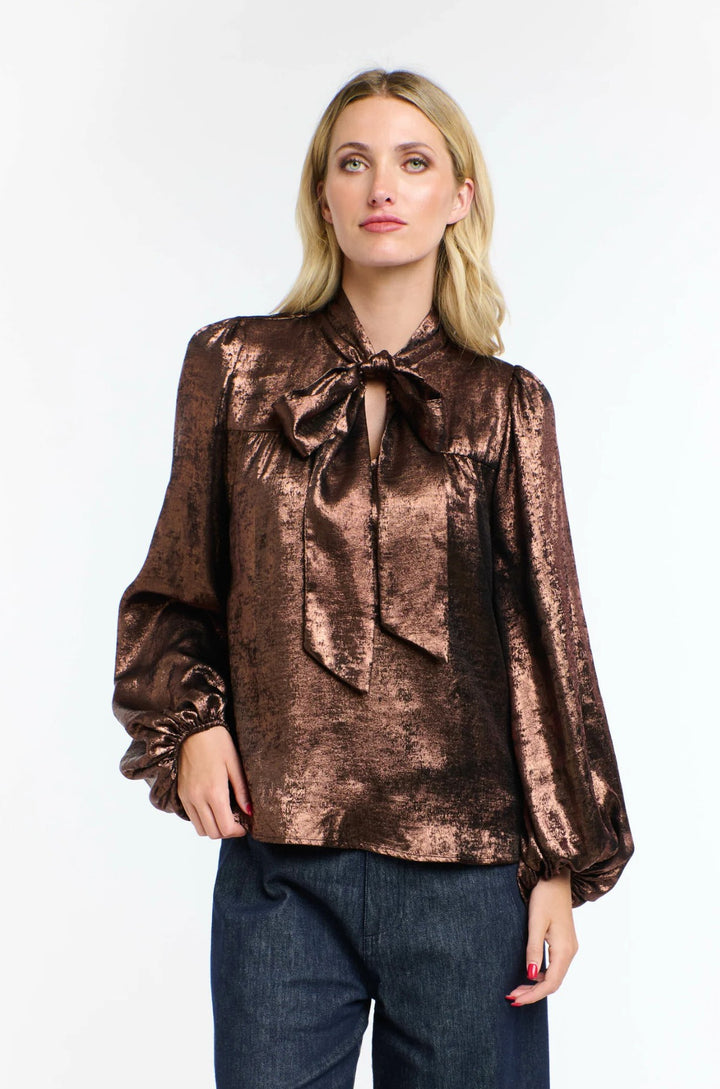 365 Days Pussy Bow Top - Copp