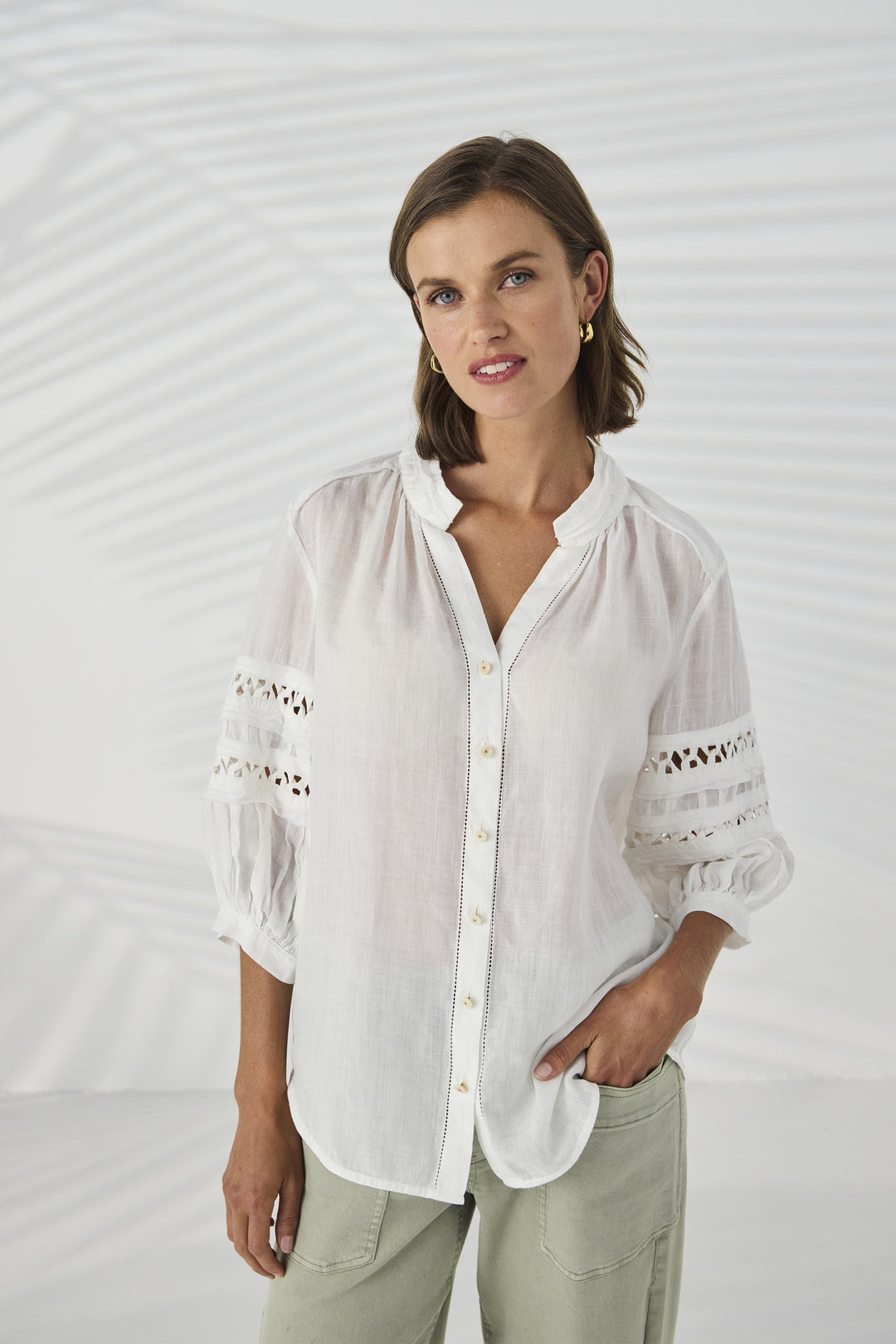 Lania Spiral Shirt - White