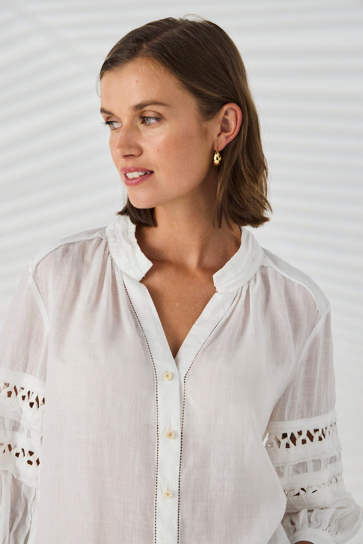 Lania Spiral Shirt - White