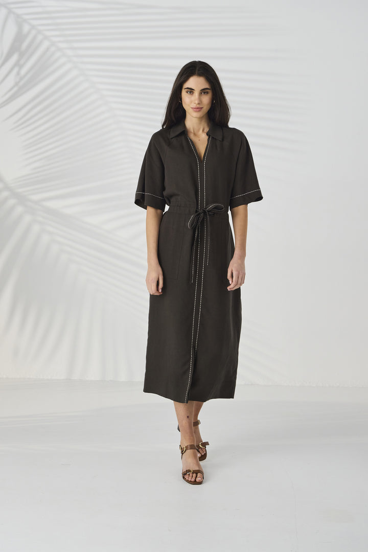 Lania Court Dress - Choc