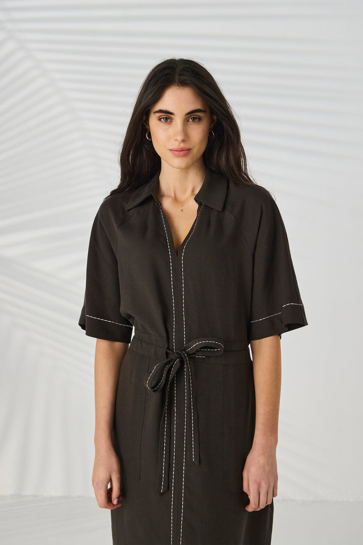 Lania Court Dress - Choc