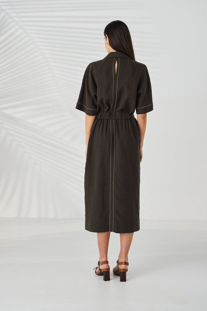 Lania Court Dress - Choc