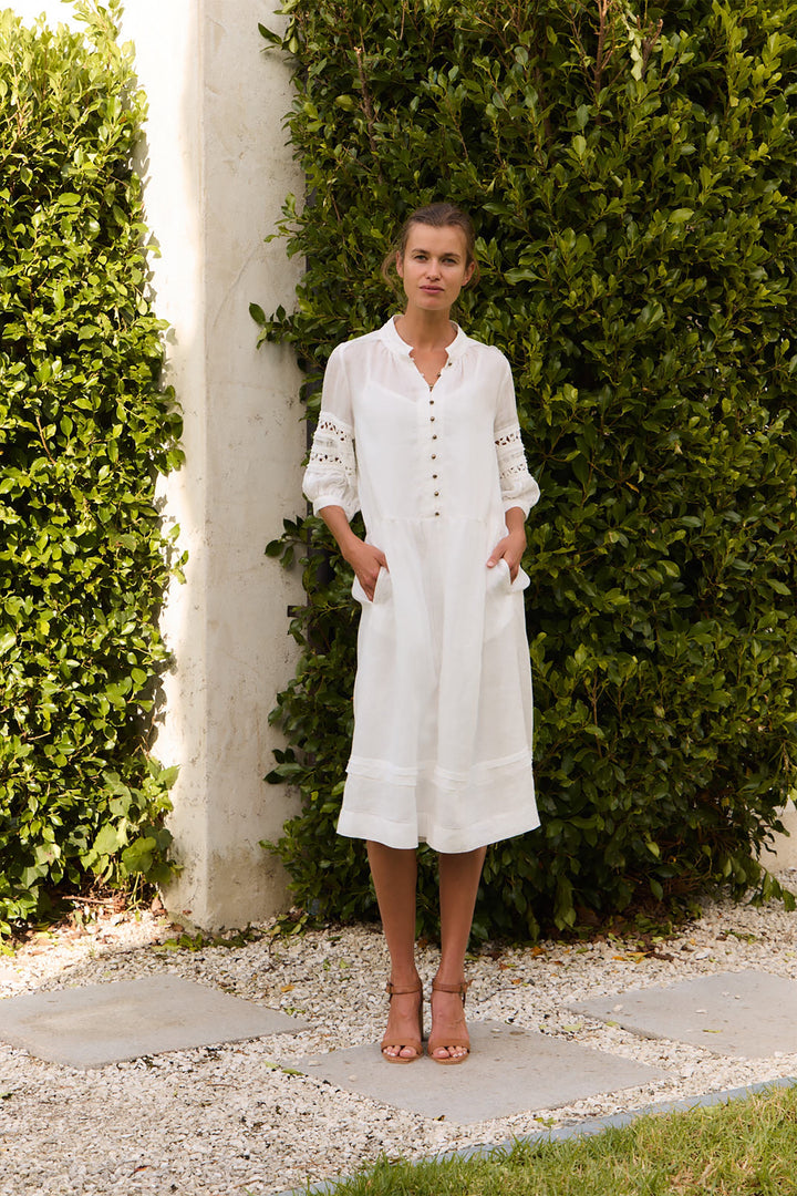 Lania Spiral Dress - White