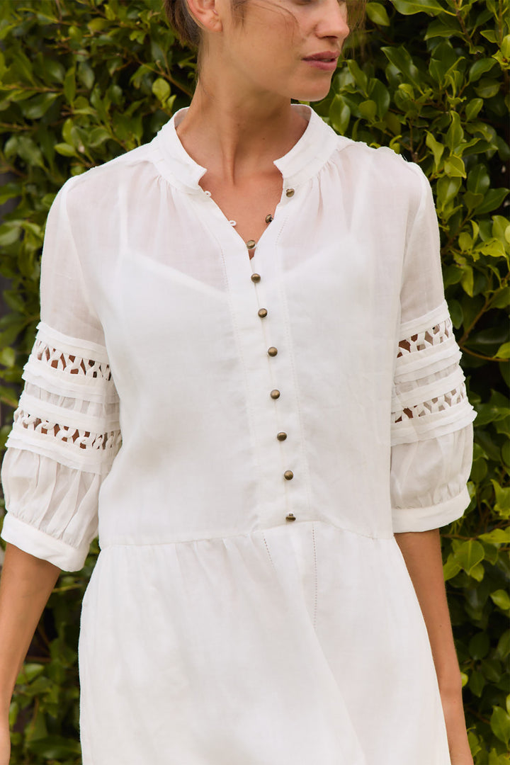 Lania Spiral Dress - White