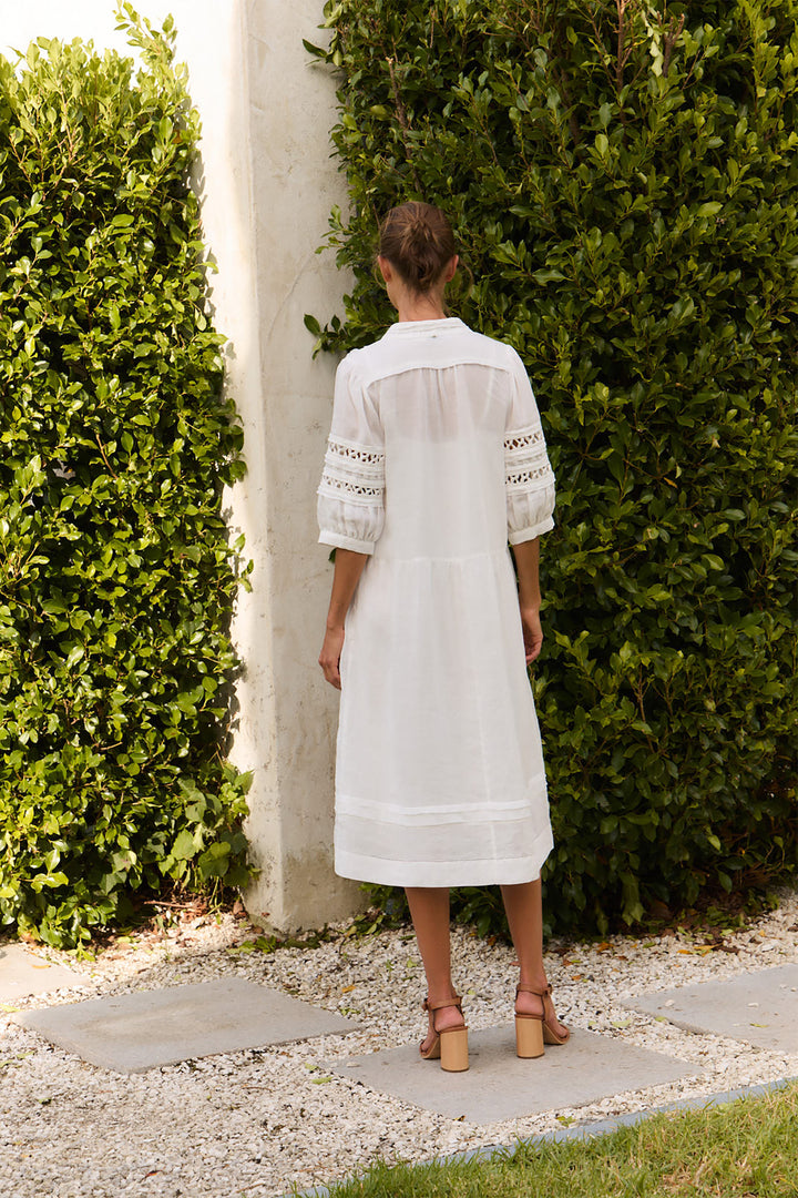 Lania Spiral Dress - White