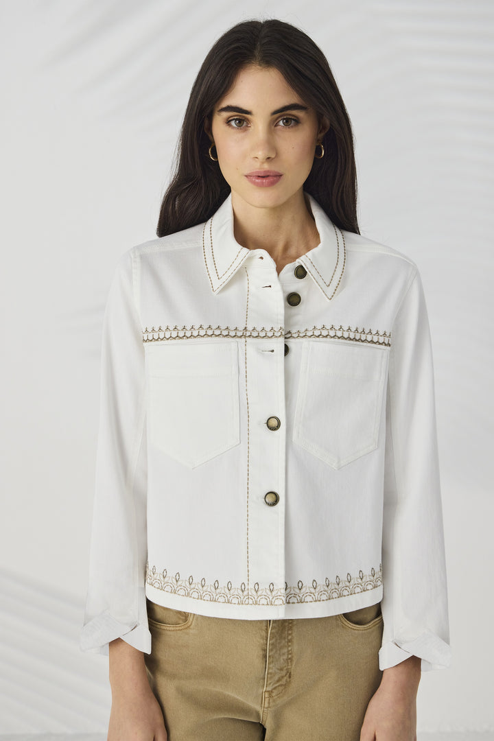 Lania Cross Jacket - Ivory