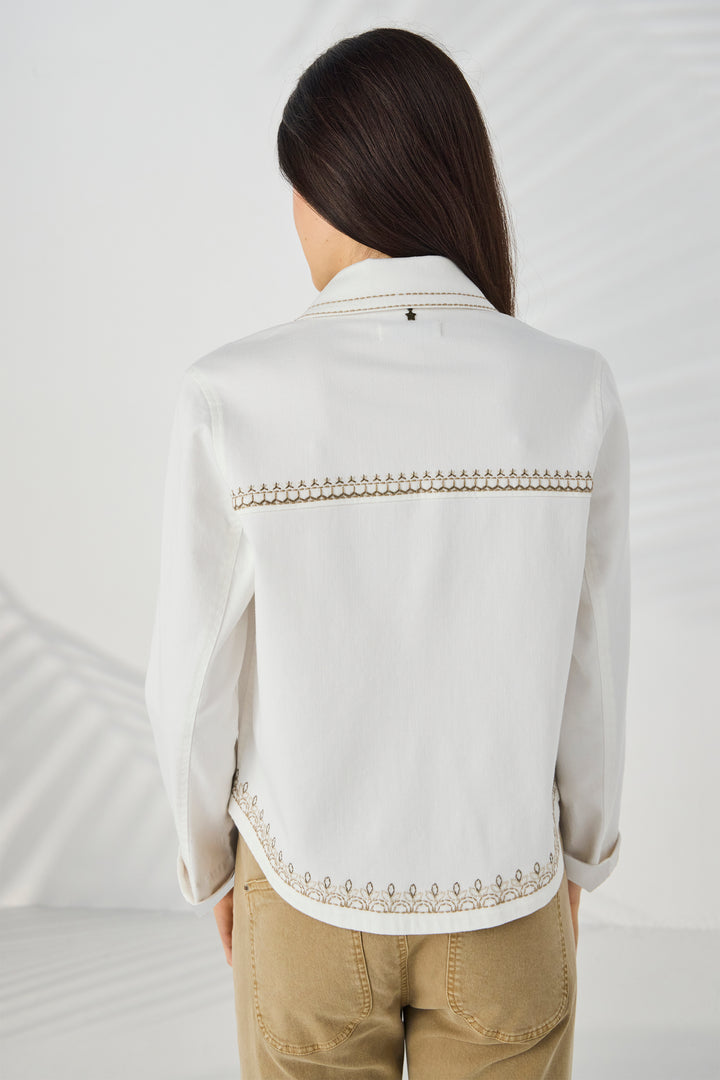 Lania Cross Jacket - Ivory