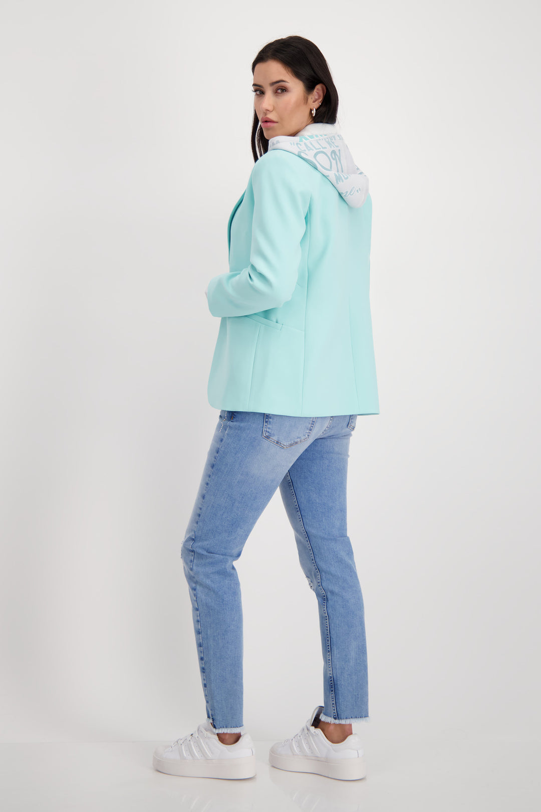 Monari Mint Lapel Collar Blazer