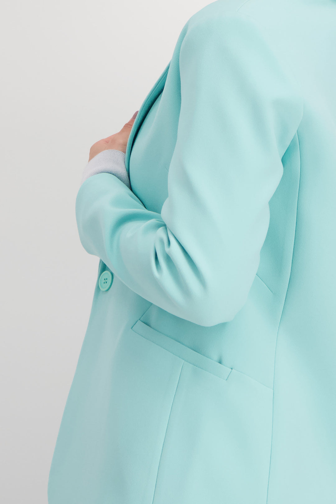 Monari Mint Lapel Collar Blazer