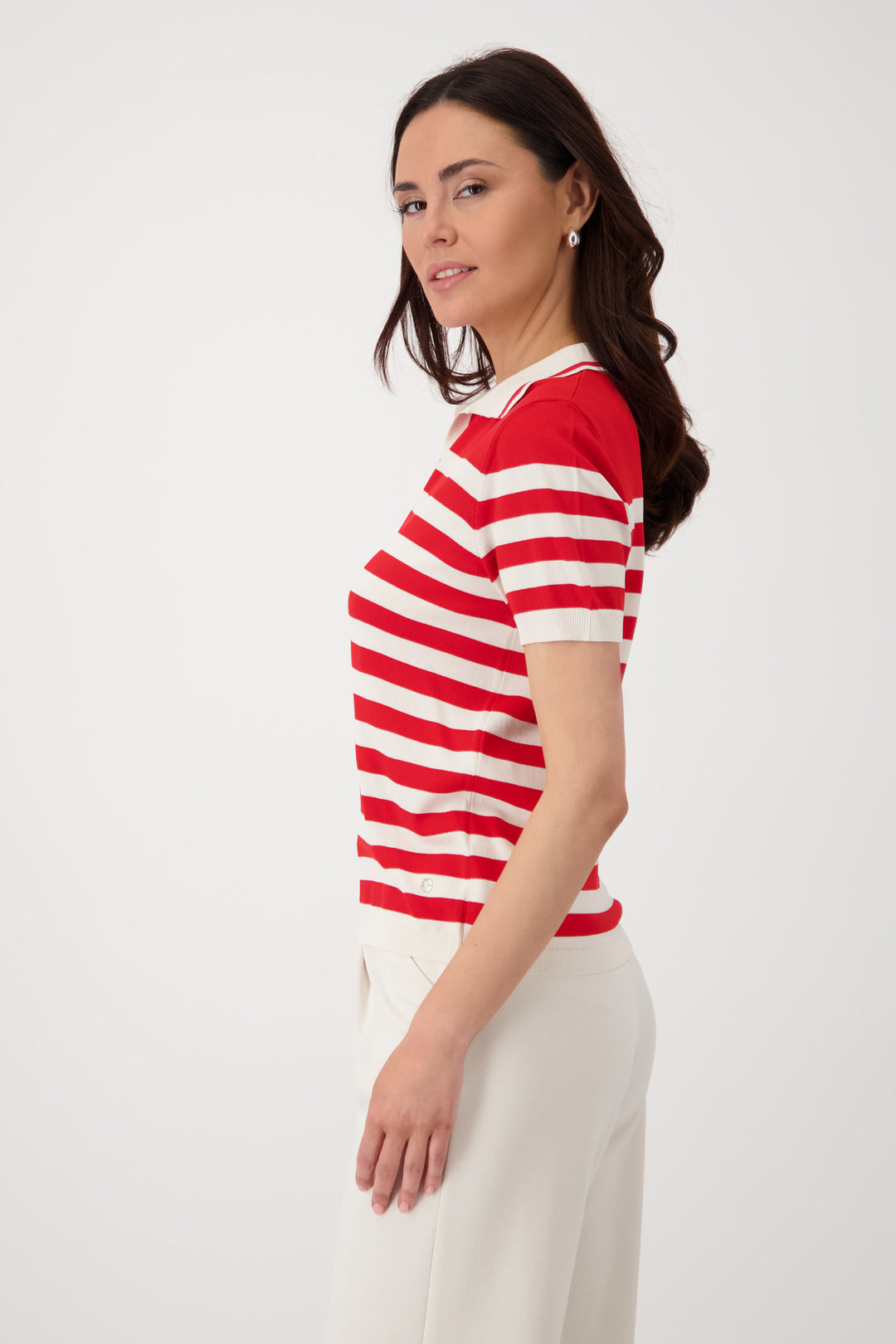 Monari Stripe Polo Top