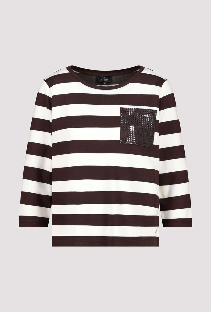 Monari Stripe Pocket Top - CHOC