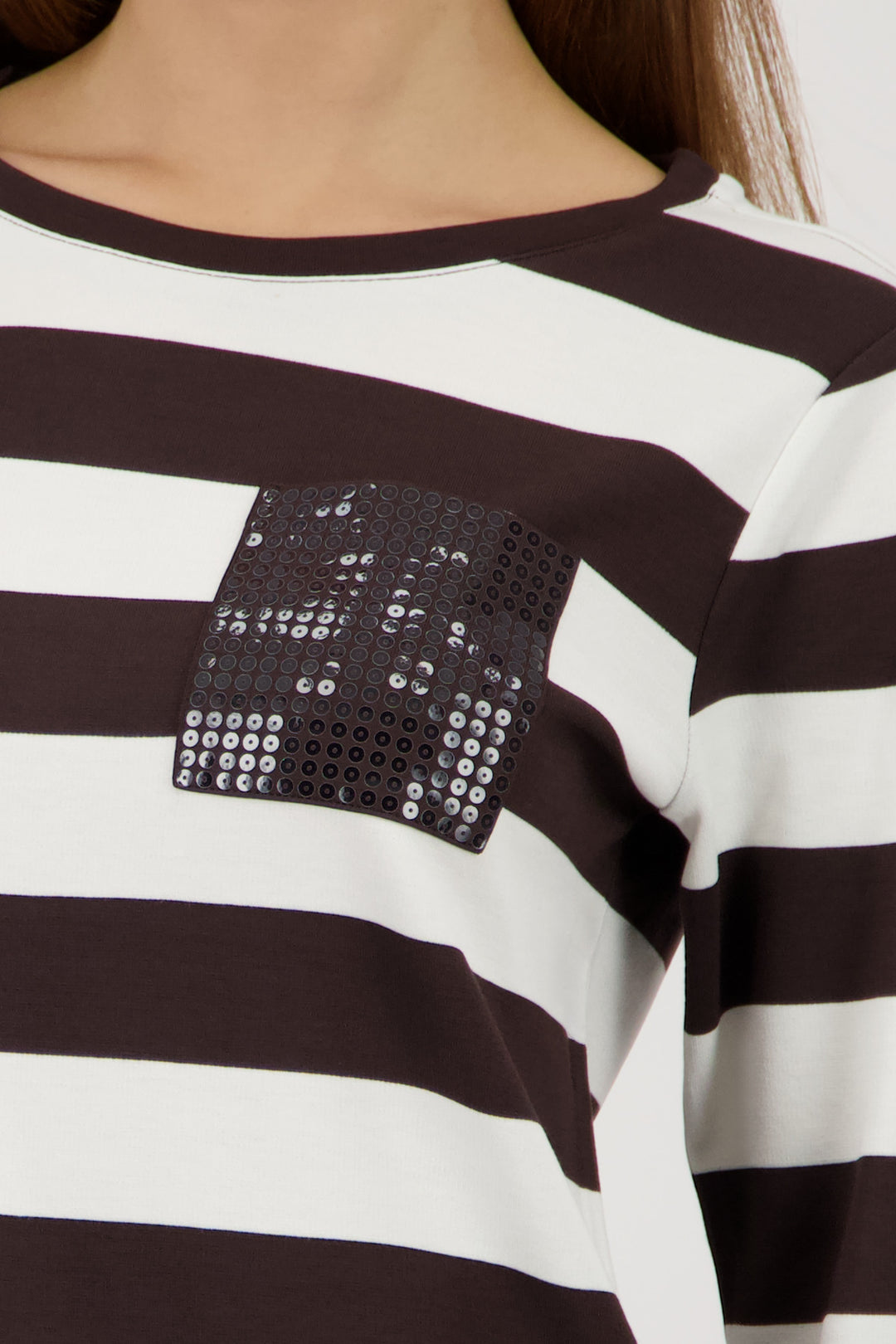 Monari Stripe Pocket Top - CHOC