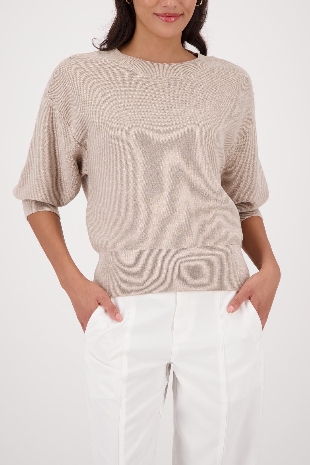 Monari Lurex Sweater - Sand