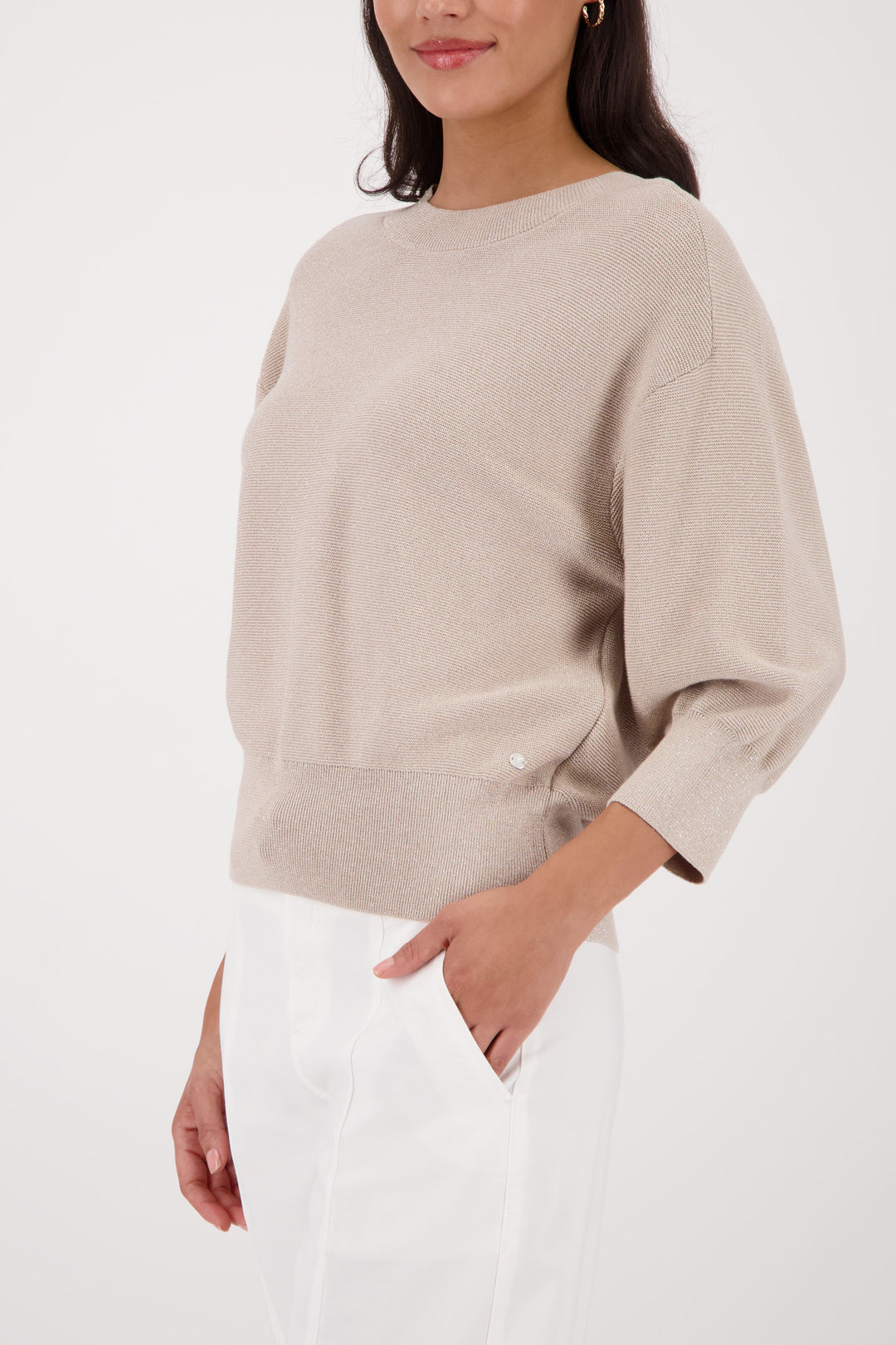 Monari Lurex Sweater - Sand
