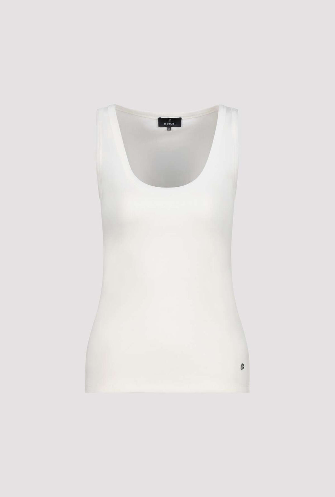 Monari Pima Ribbed Top - WHT