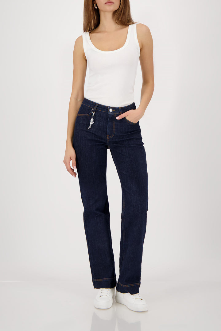 Monari Pima Ribbed Top - WHT