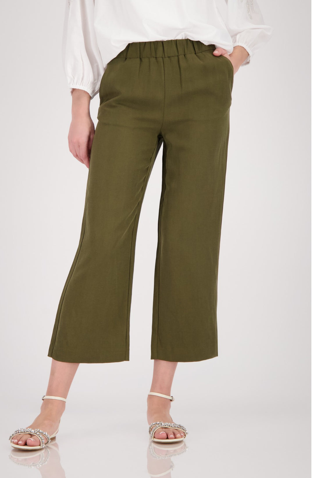 Monari Sarah Linen Pants - Olive