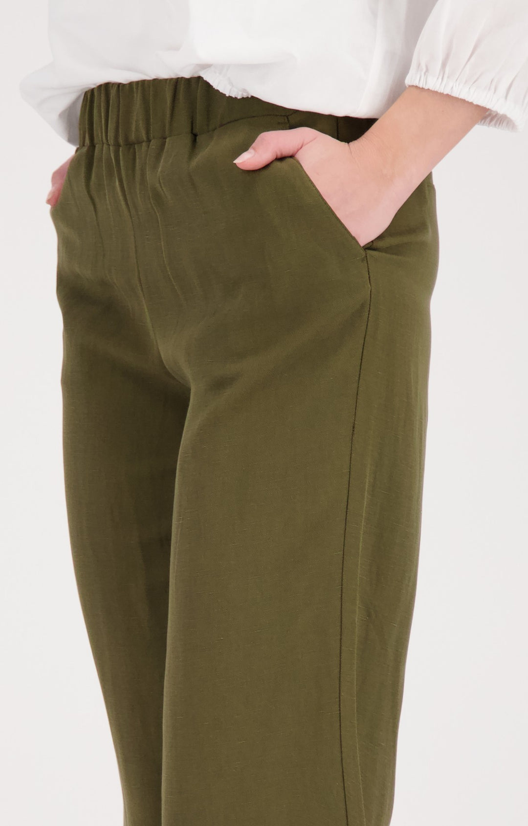 Monari Sarah Linen Pants - Olive