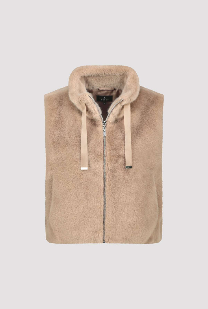 Monari Faux Fur Waistcoat - Truffle