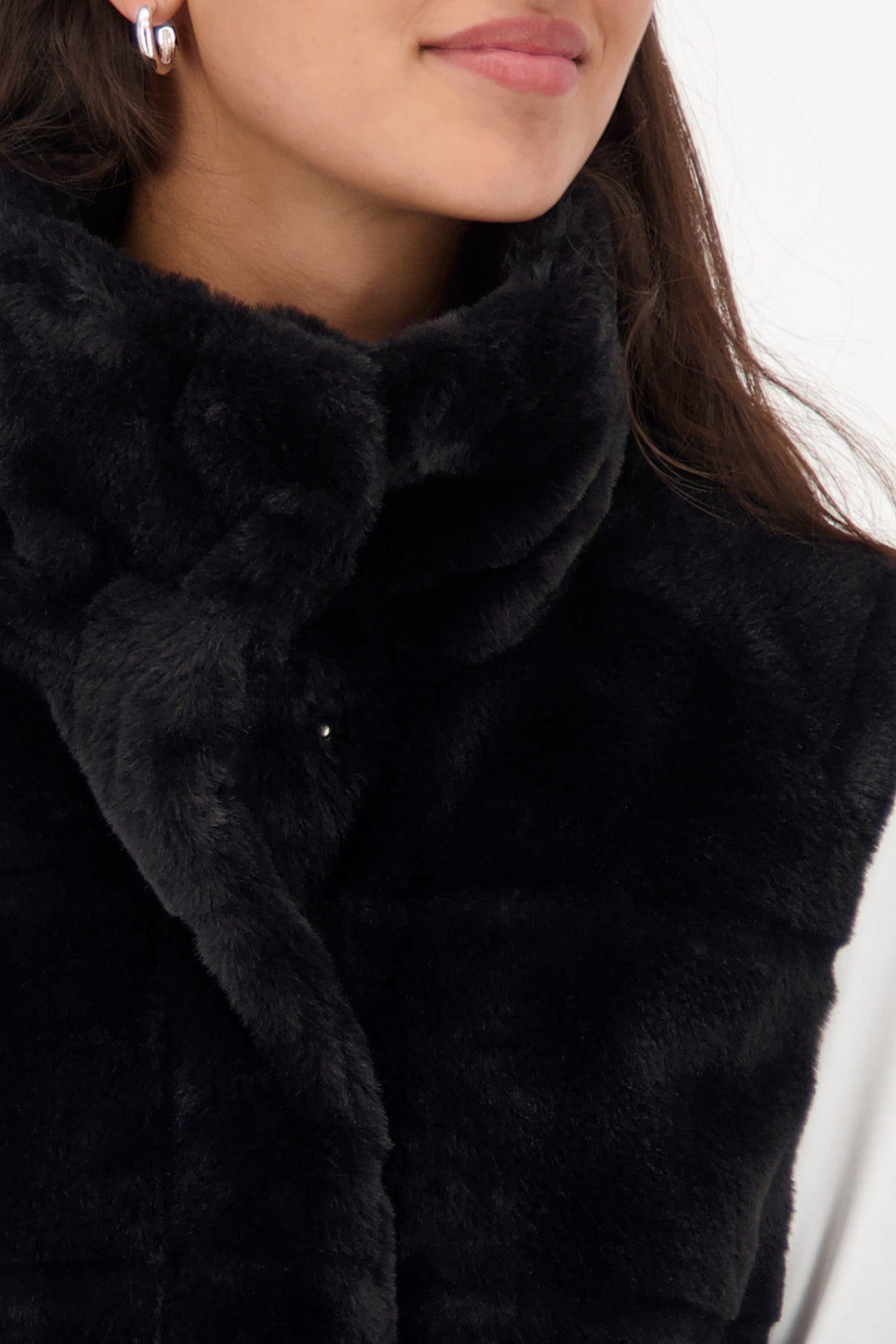 Monari Faux Fur Waistcoat - Black