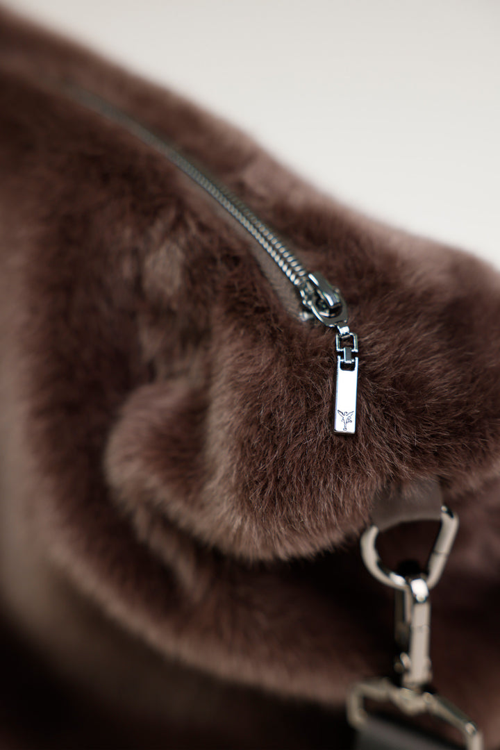 Monari Faux Fur Bag - Brownie