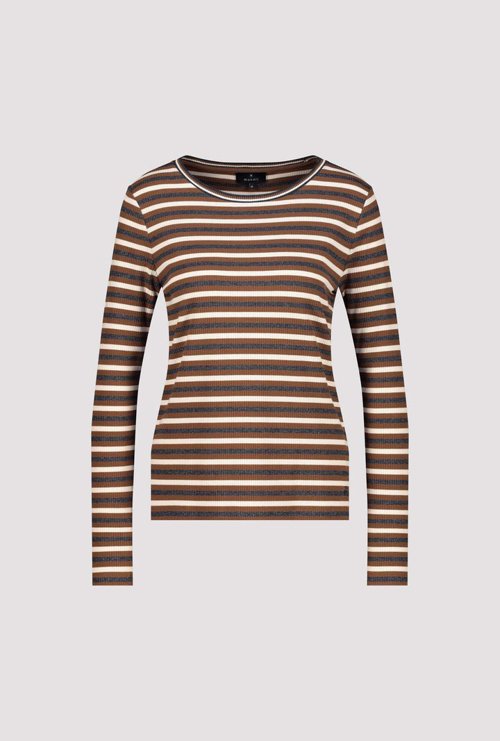 Monari Lurex Stripe Tee - Whisky