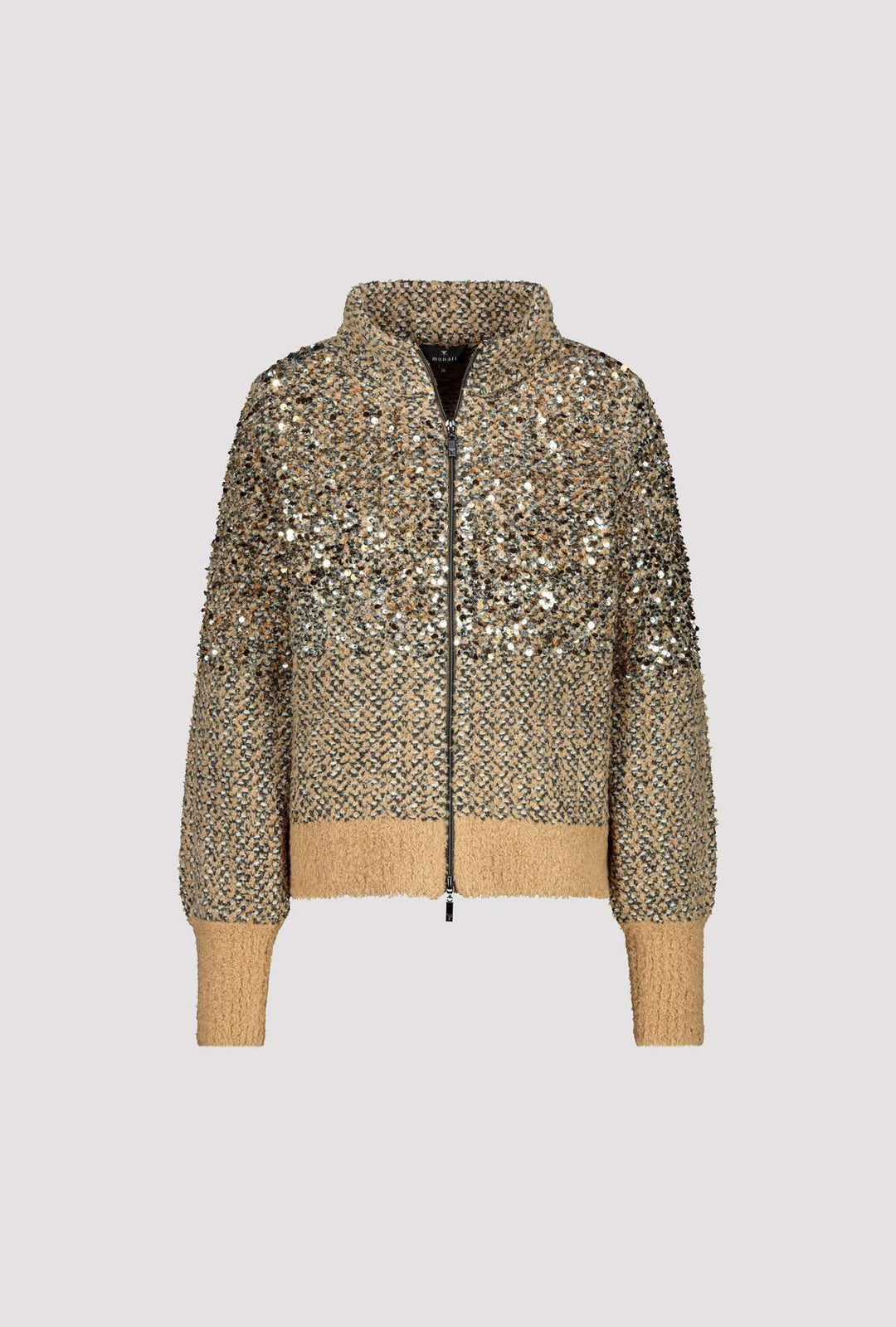 Monari Sequin Cardigan Jacket - Cognac