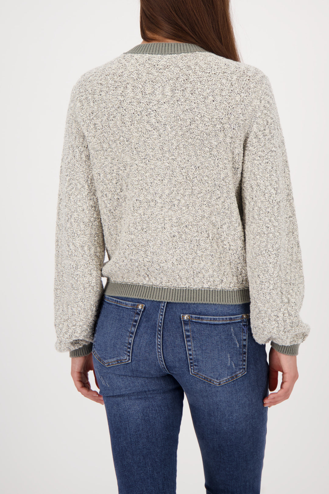 Monari Tweed Cardigan Jacket - Sage