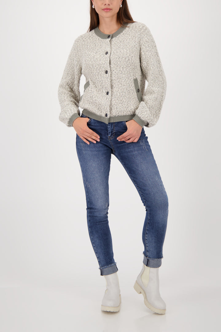 Monari Tweed Cardigan Jacket - Sage