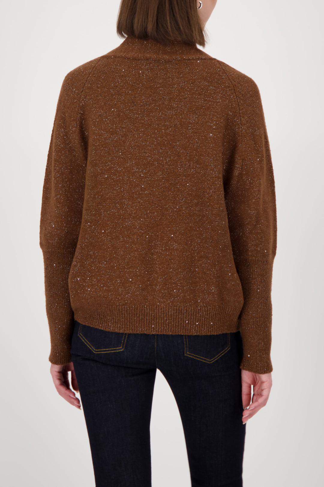 Monari Knitted Cardigan + Sequins - Whisky