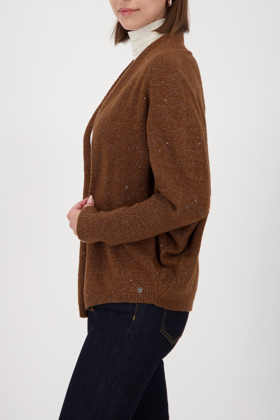 Monari Knitted Cardigan + Sequins - Whisky