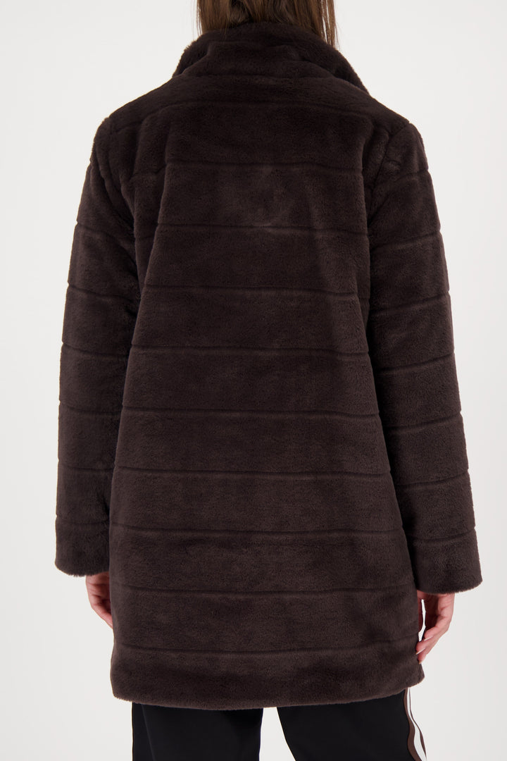 Monari Faux Fur Coat - Brownie