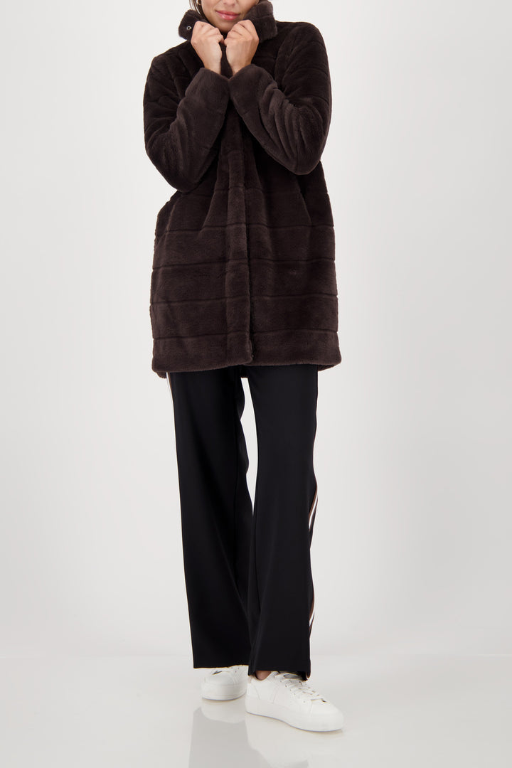 Monari Faux Fur Coat - Brownie