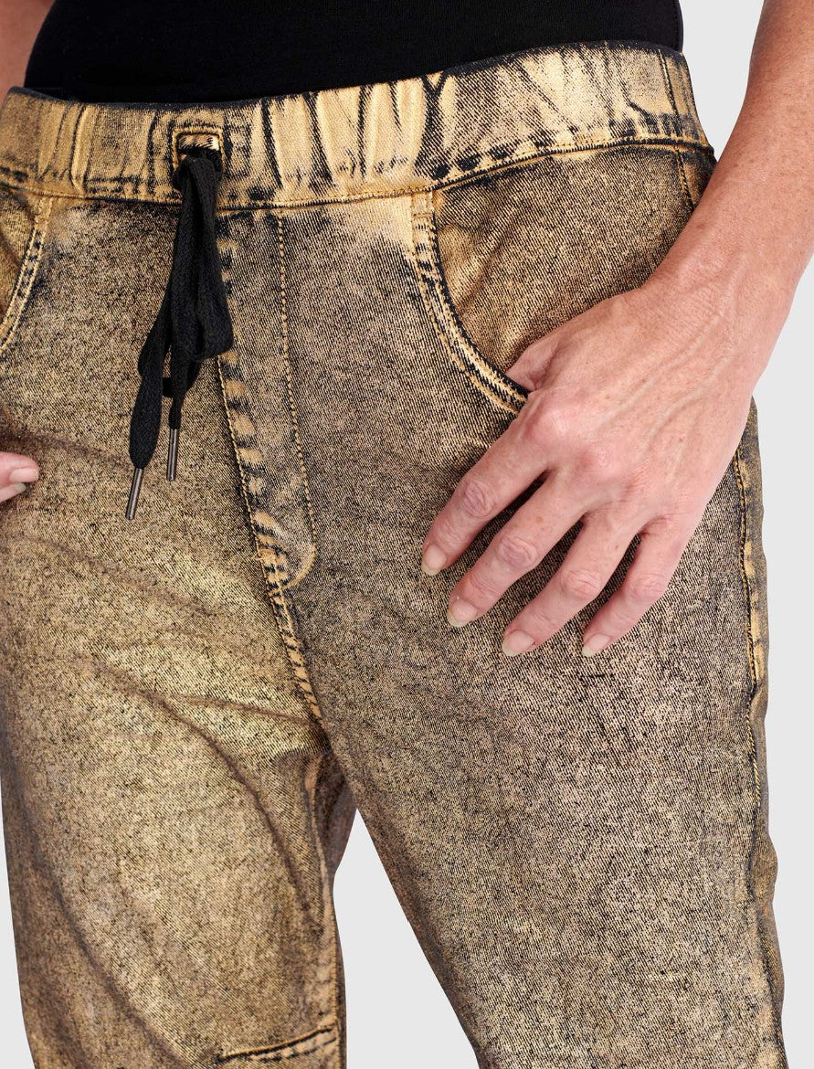 Alembika Metallic Boyfriend Jogger Jeans