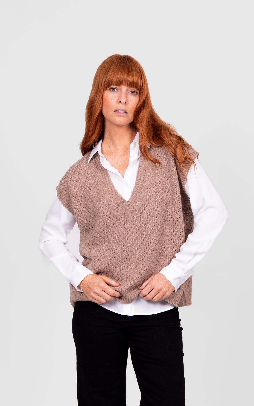 Bridge & Lord Cable Pointelle Vest - CO