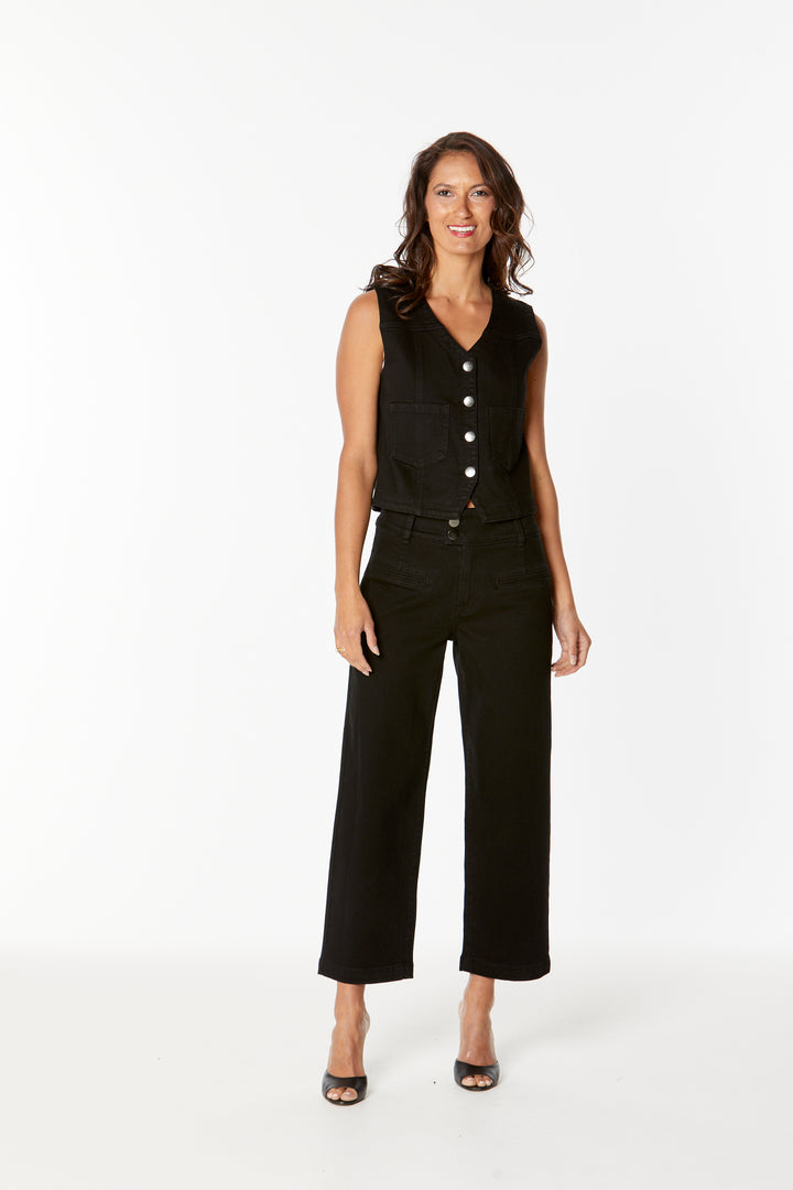 New London Christow Wide Jeans - Black