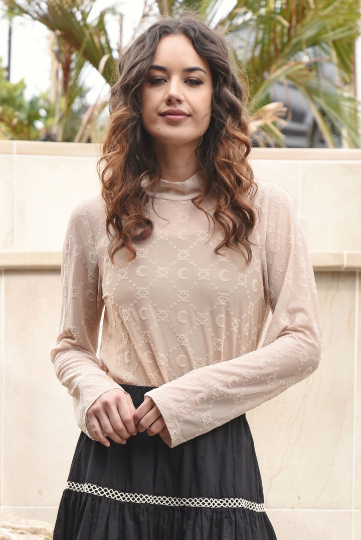 Curate DON'T GET MESHY Top - NUDE