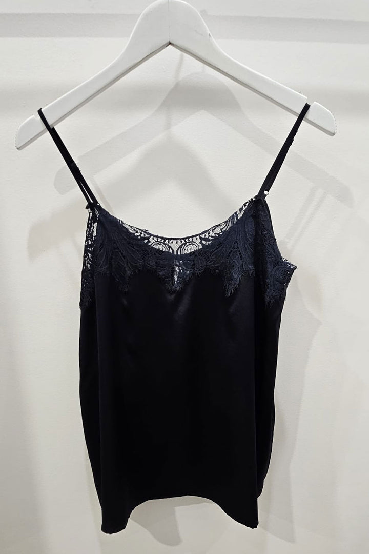 M.A.Dainty Tambourine Camisole Satin - Nav