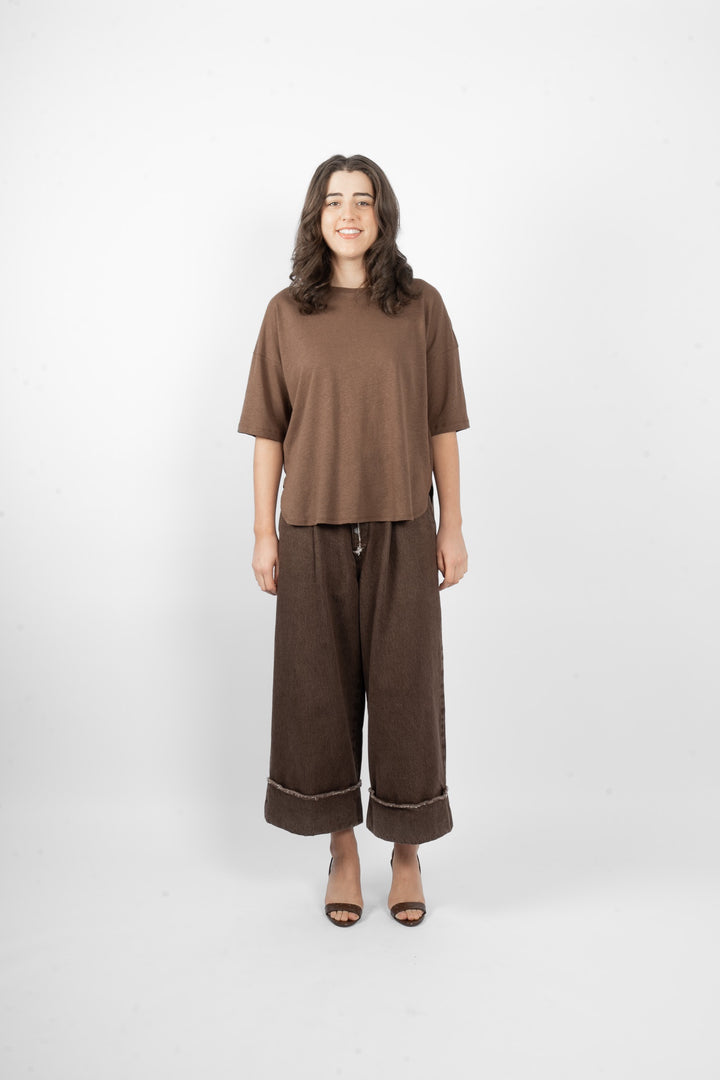 M.A. Dainty Peony T‑Shirt - Choc