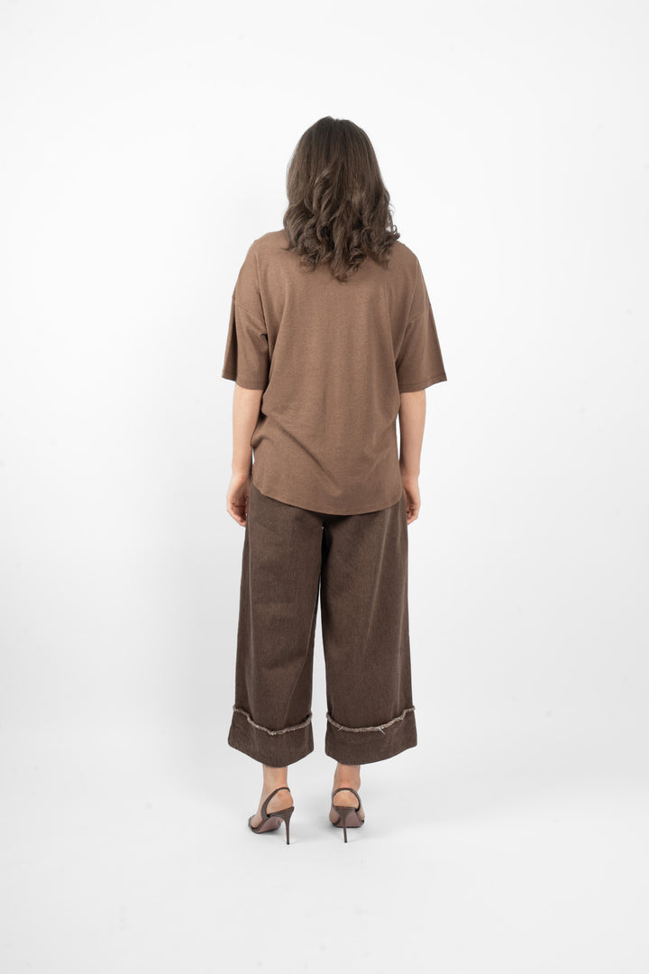 M.A. Dainty Peony T‑Shirt - Choc