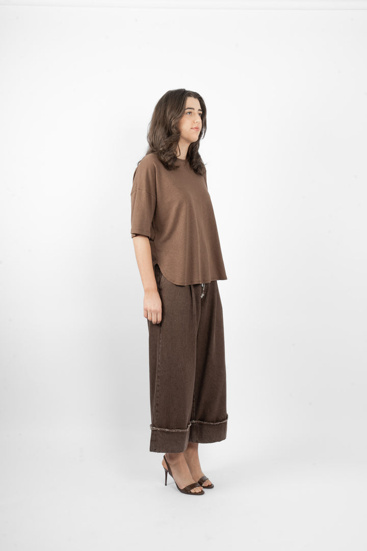 M.A. Dainty Peony T‑Shirt - Choc