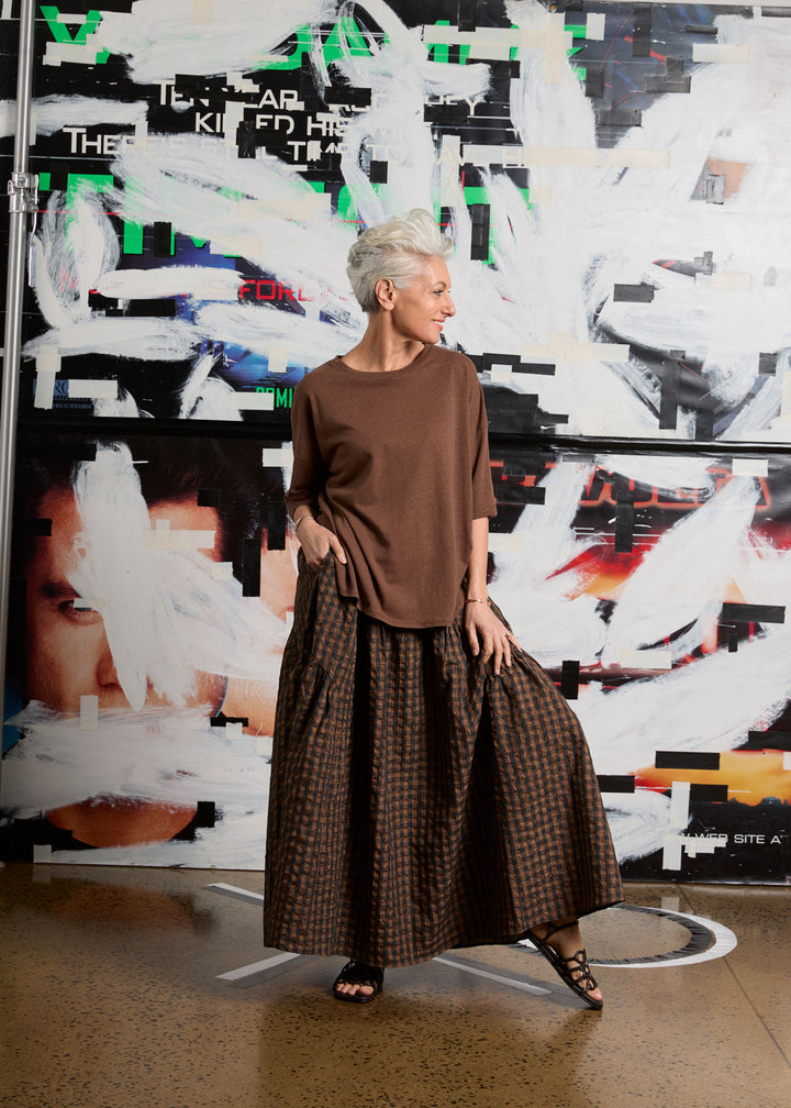 M.A. Dainty Peony T‑Shirt - Brown