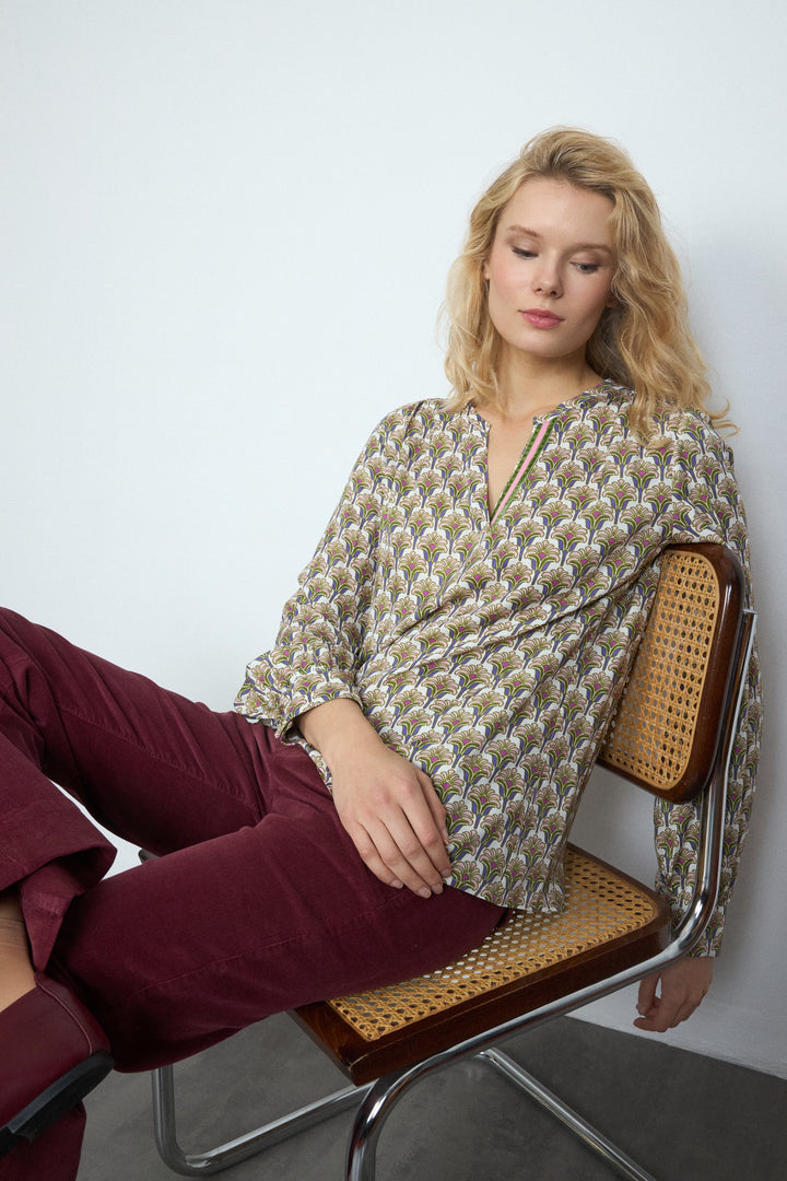 Tinta & Bariloche Florencia Green Blouse