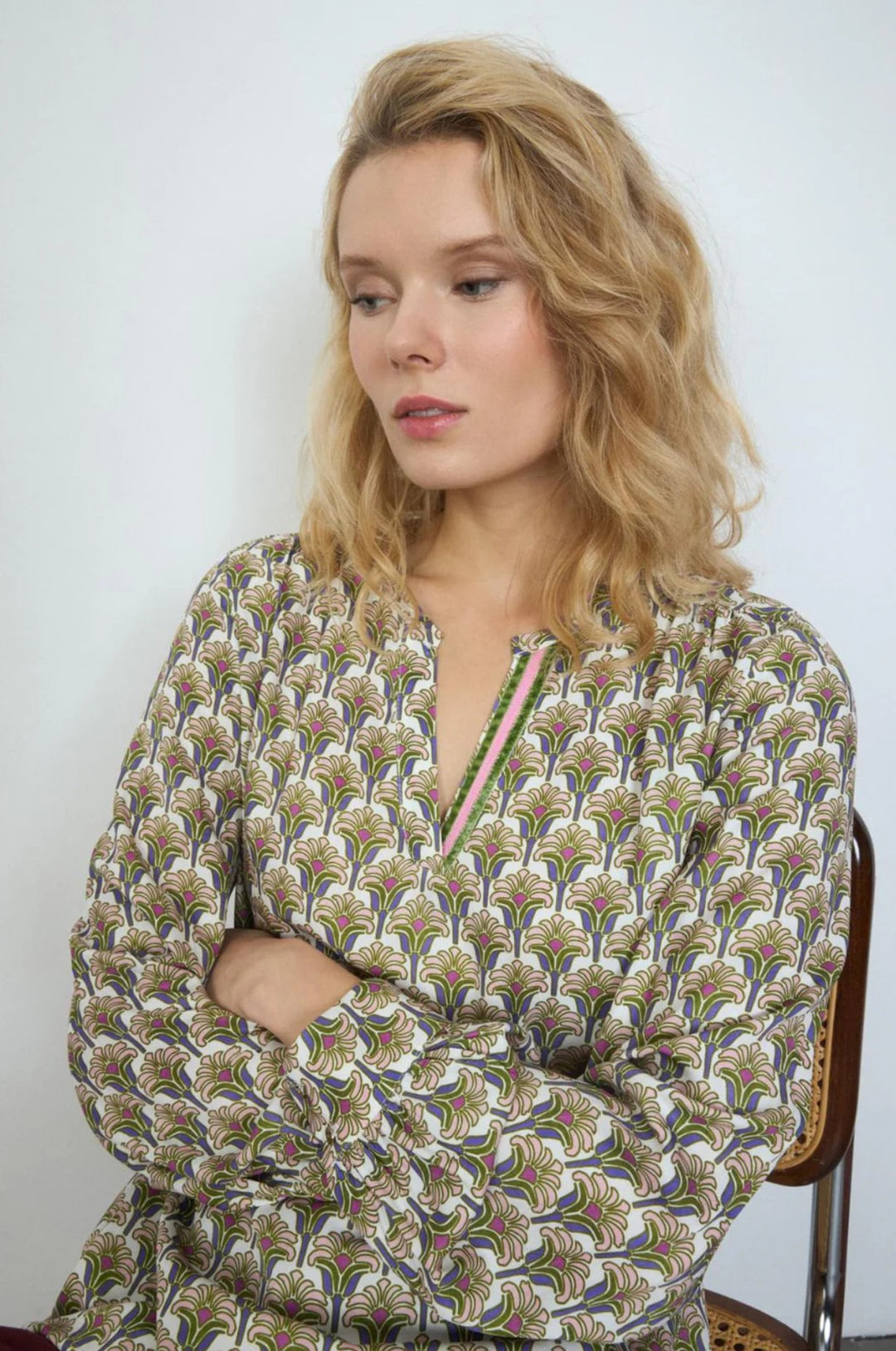 Tinta & Bariloche Florencia Green Blouse