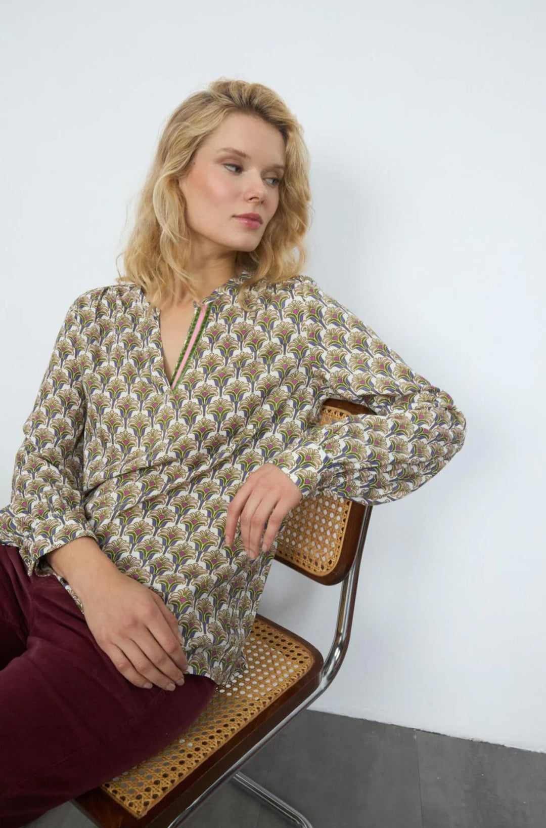 Tinta & Bariloche Florencia Green Blouse