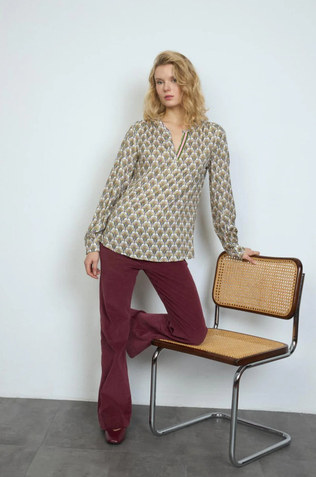 Tinta & Bariloche Florencia Green Blouse