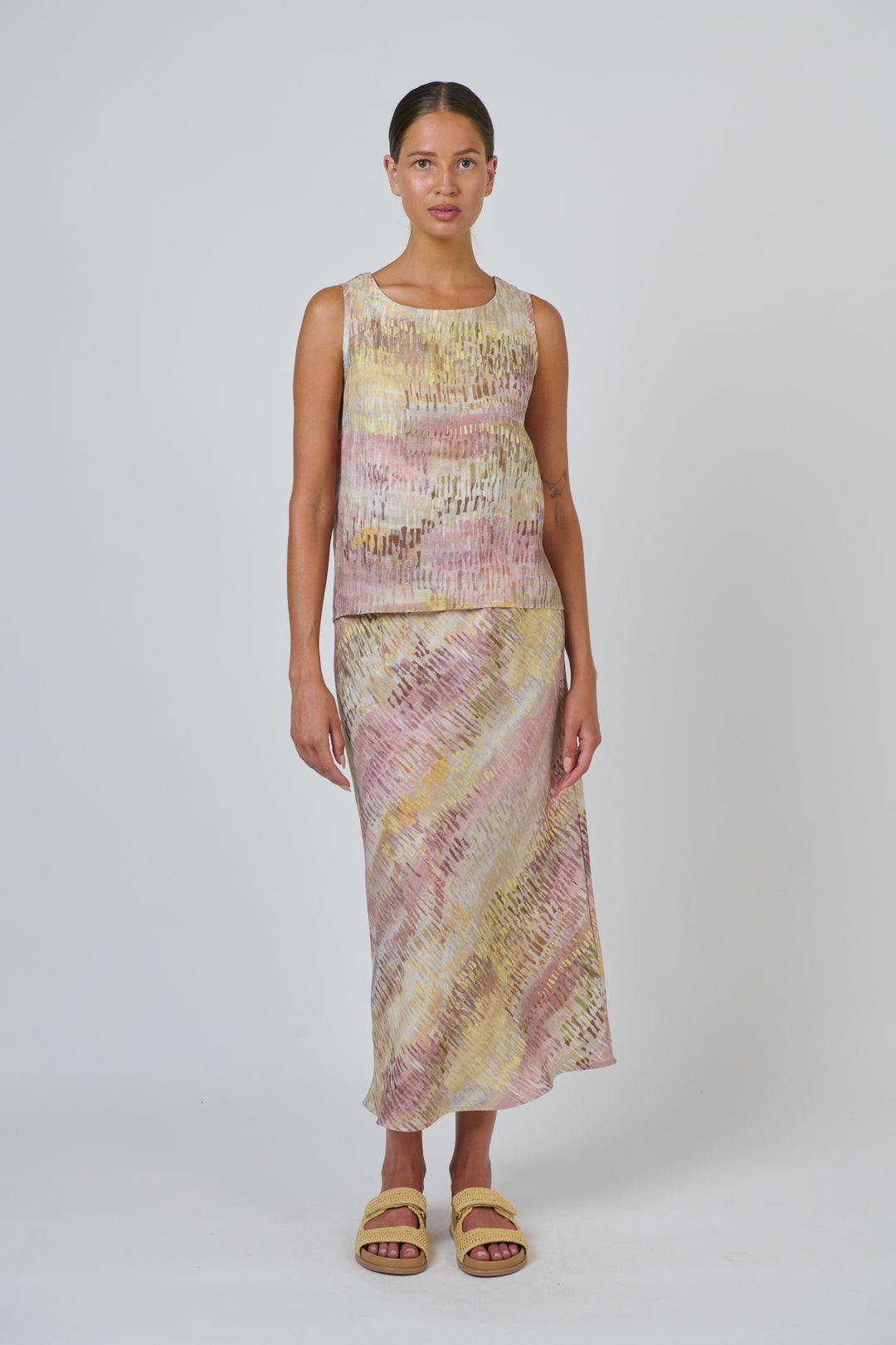 Naturals by O & J Linen Skirt  - Jardin
