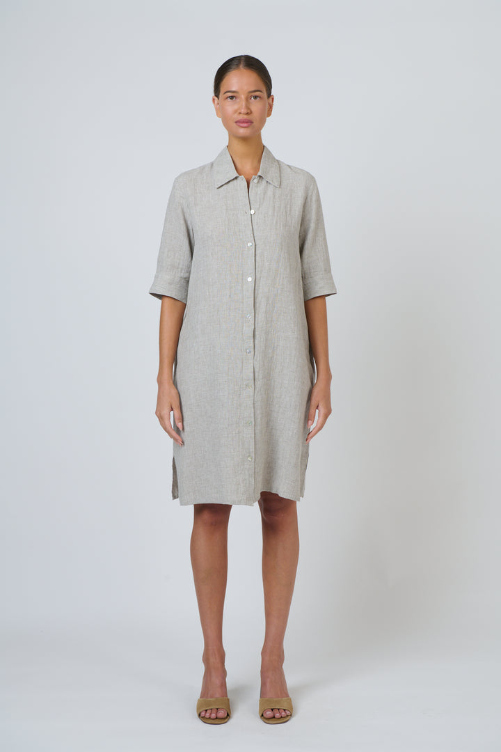 Naturals by O & J Linen Dress - Mousse