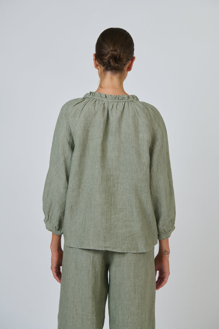 Naturals by O & J Linen Top - Artichoke