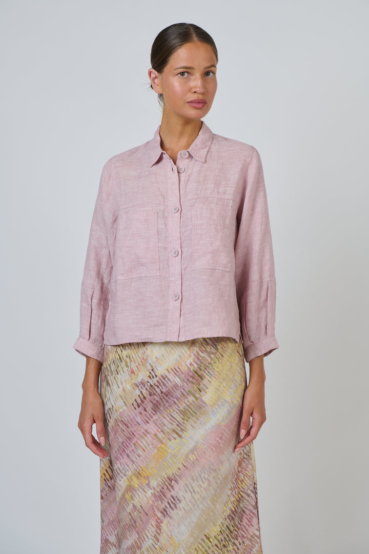 Naturals by O & J Linen Jacket - Radish